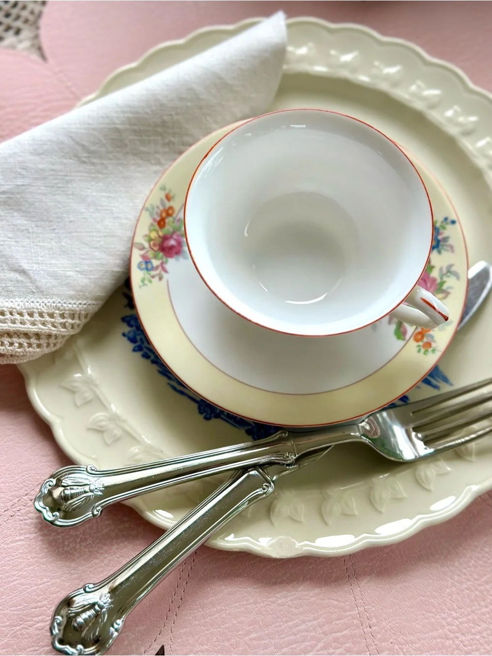Vintage Shelton Japan Tea Cup Saucer Set Tea For Three Cottagecore Floral